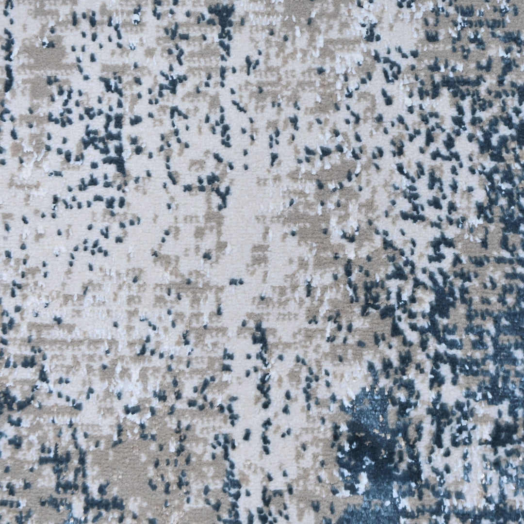 Grey & Beige Abstract Turkish Round Rug 5x5 ft