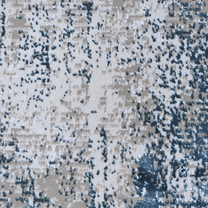 Grey & Beige Abstract Turkish Round Rug 5x5 ft