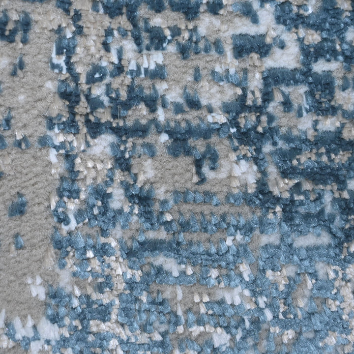 Grey & Beige Abstract Turkish Round Rug 5x5 ft