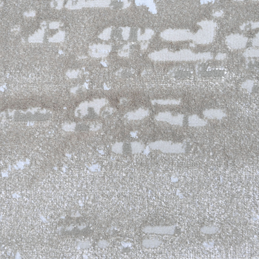 Grey & White Abstract Turkish Round Rug 5x5 ft