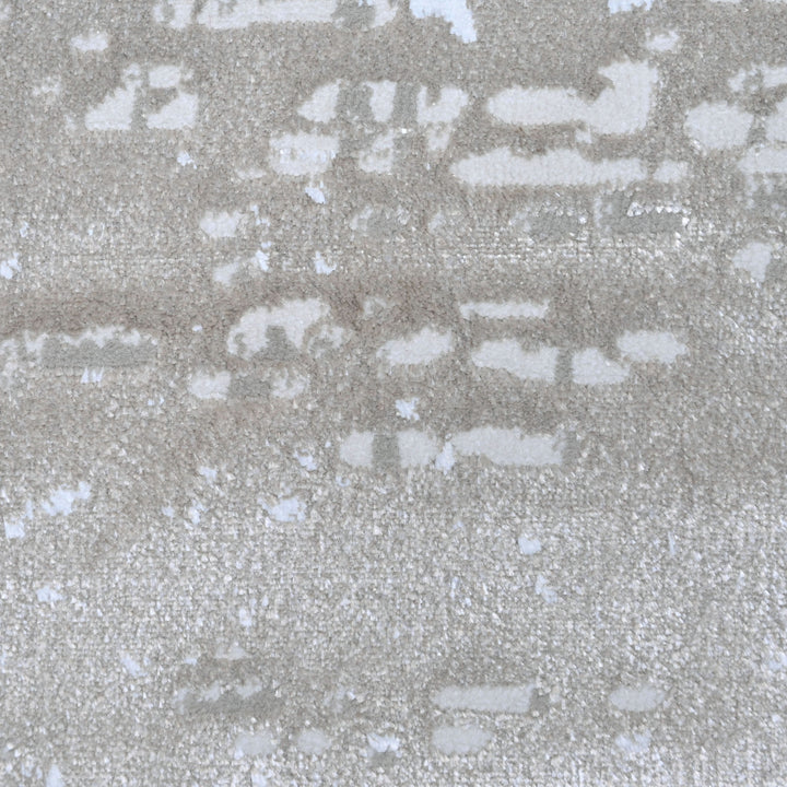 Grey & White Abstract Turkish Round Rug 5x5 ft