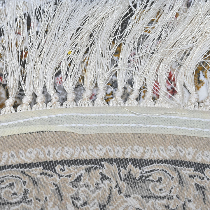 Grey & Blue Floral Persian Round Rug 3x3 Ft