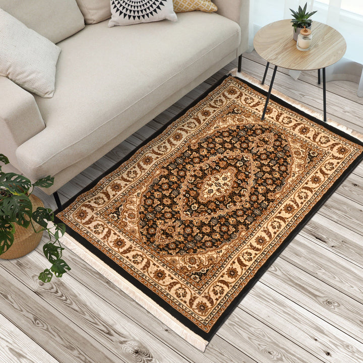 Brown Floral Turkish Rug 4X6 Ft