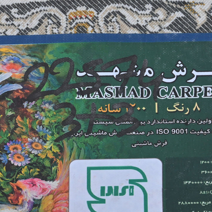 Grey & Blue Floral Persian Round Rug 3x3 Ft