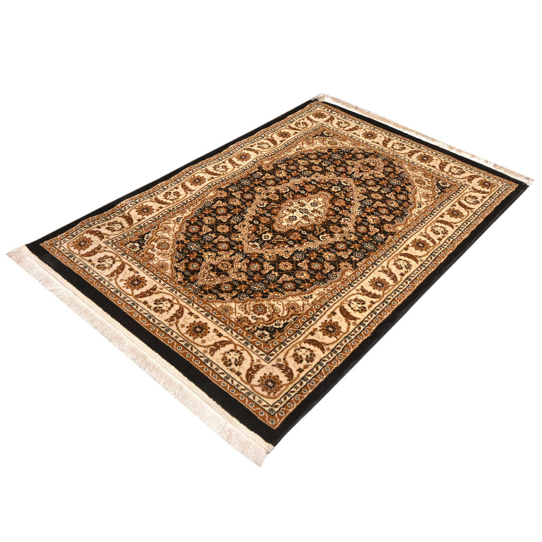 Brown Floral Turkish Rug 4X6 Ft