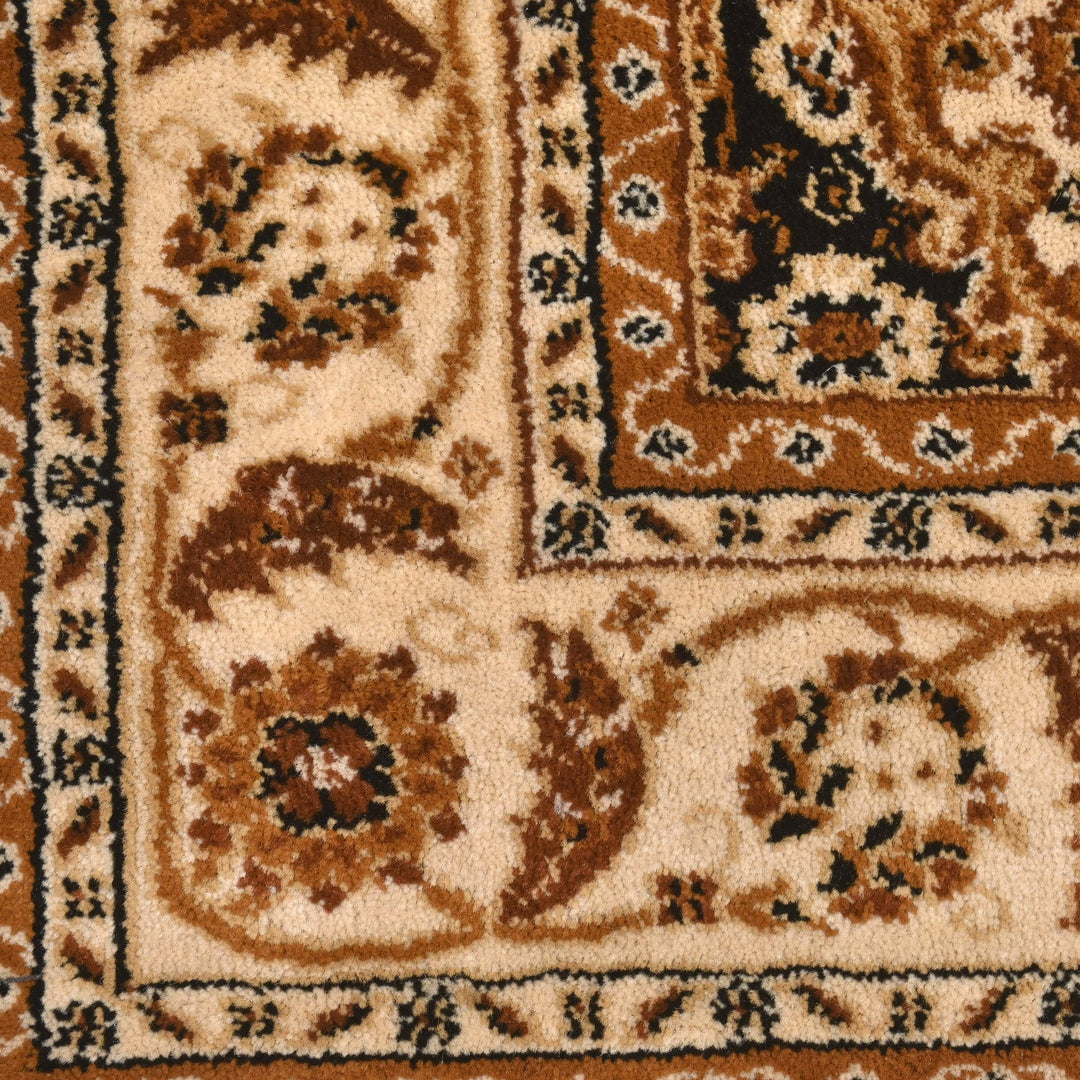 Brown Floral Turkish Rug 4X6 Ft