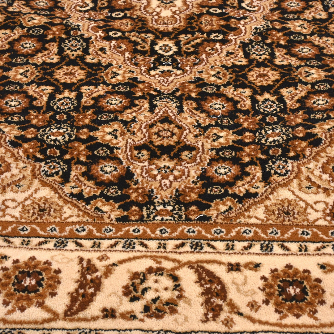 Brown Floral Turkish Rug 4X6 Ft