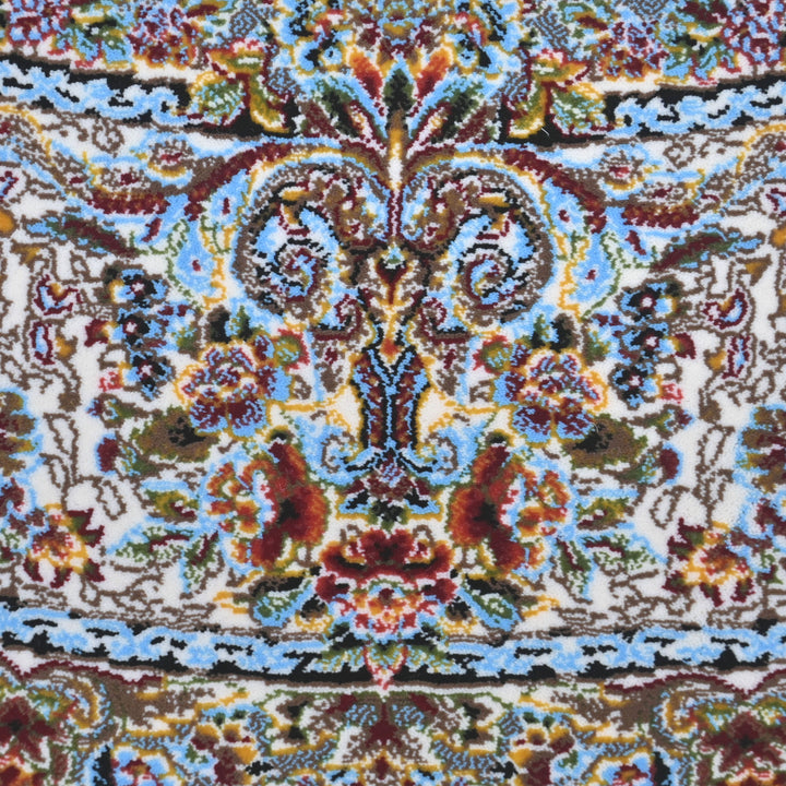 Grey & Beige Floral Persian Round Rug 3x3 Ft