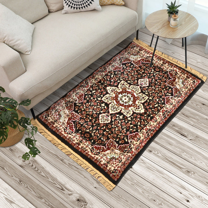 Brown Floral Turkish Rug 3X5 Ft