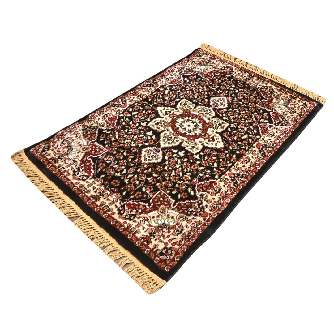 Brown Floral Turkish Rug 3X5 Ft