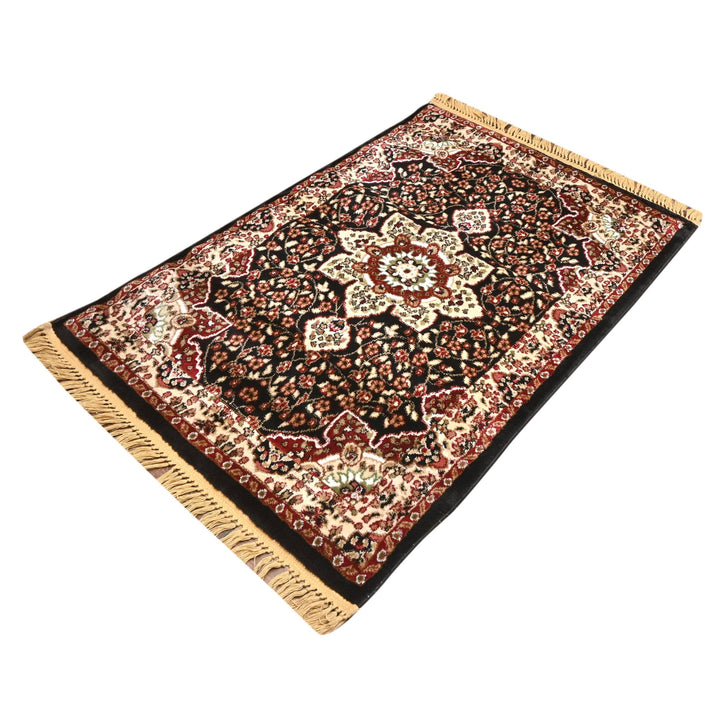 Brown Floral Turkish Rug 3X5 Ft