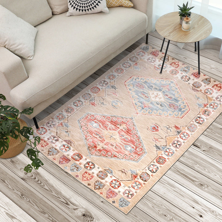 Beige Traditional Turkish Rug 5x8 Ft