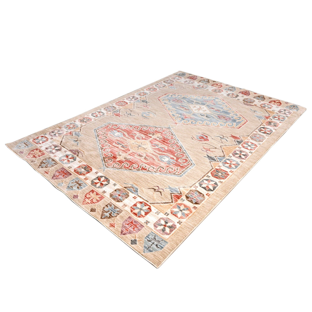 Beige Traditional Turkish Rug 5x8 Ft