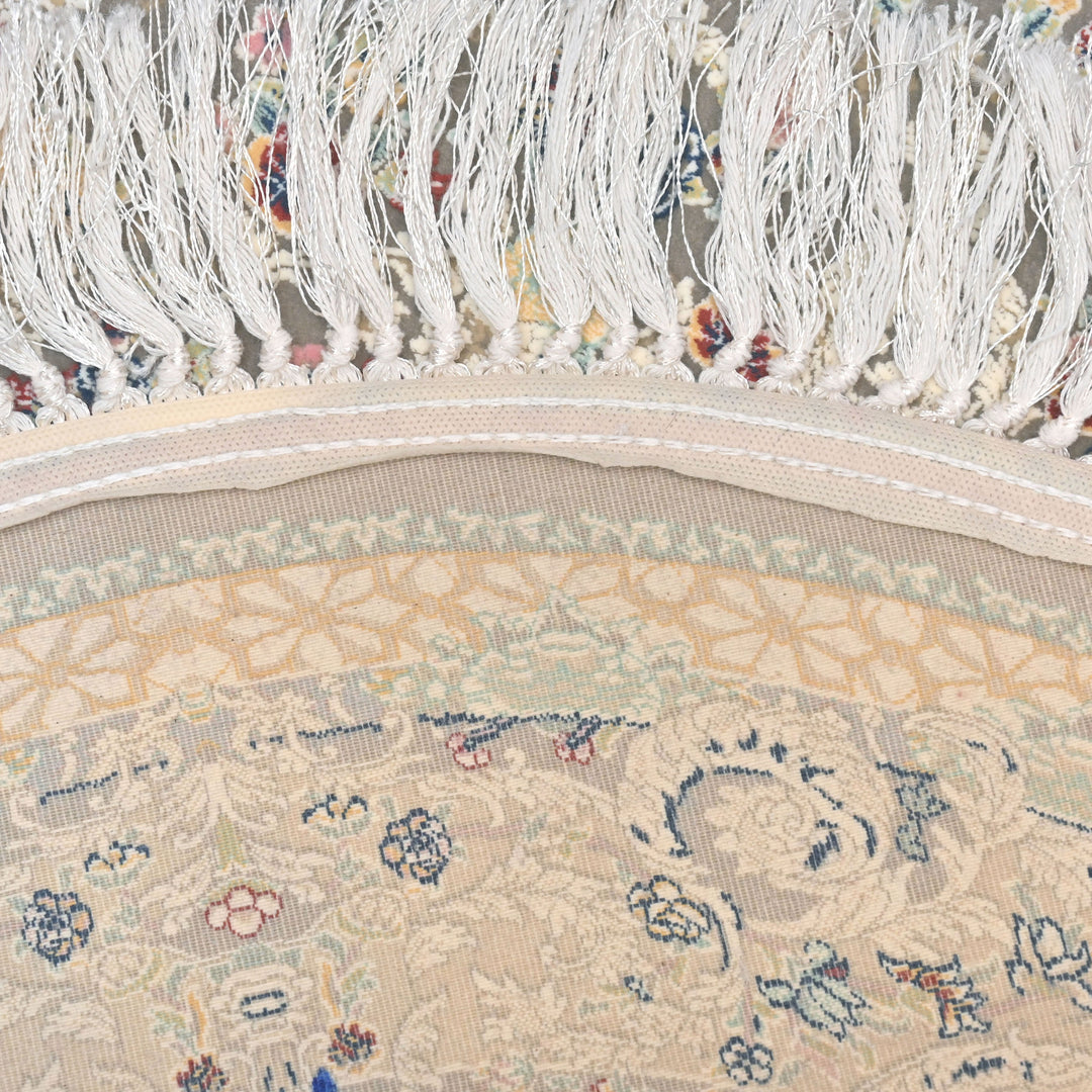 Grey & Cream Floral Persian Oval Rug 3x5 Ft