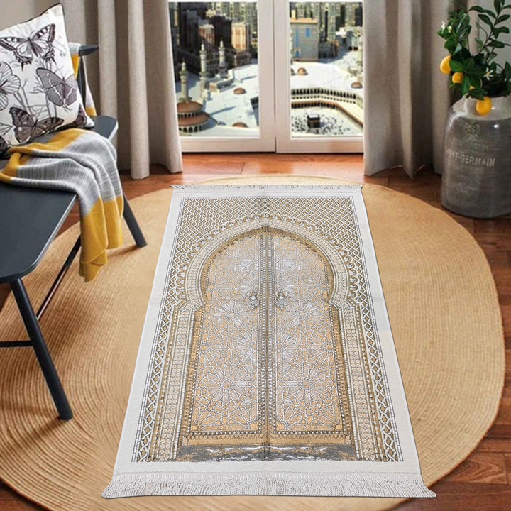 Cream Moroccan Turkish Prayer Rug 2.5x4 FT