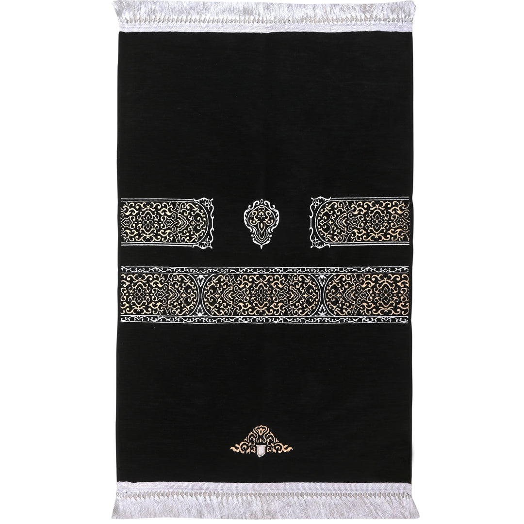 Black Solid Turkish Prayer Rug 2.5x4 FT