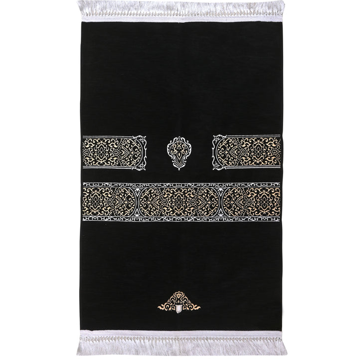 Black Solid Turkish Prayer Rug 2.5x4 FT