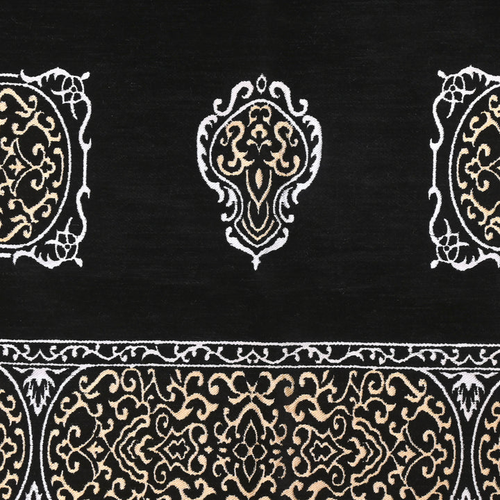 Black Solid Turkish Prayer Rug 2.5x4 FT