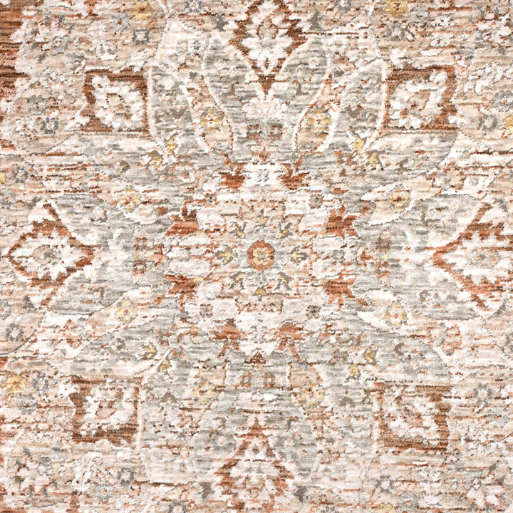 Beige Floral Turkish Rug 5x8 Ft