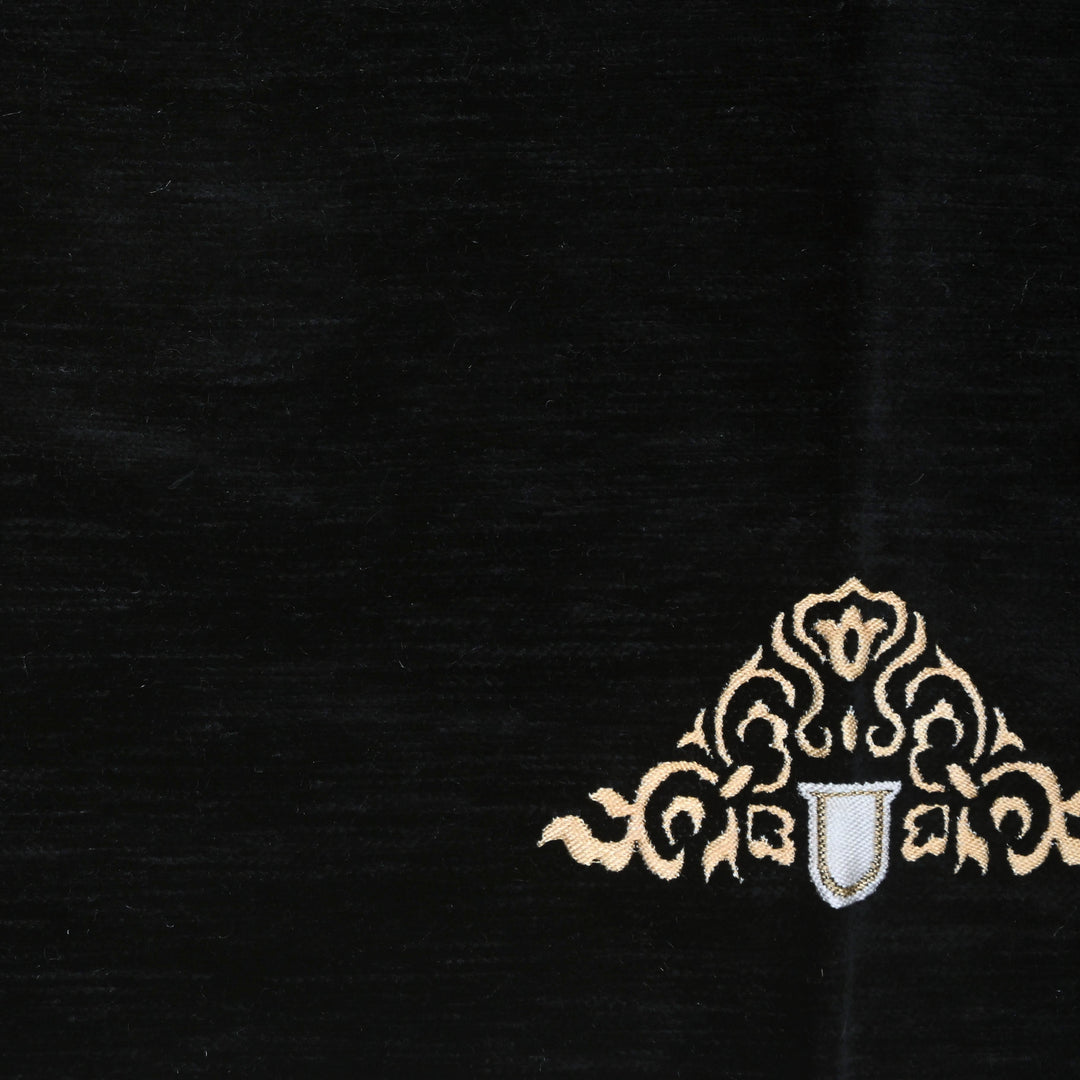 Black Solid Turkish Prayer Rug 2.5x4 FT