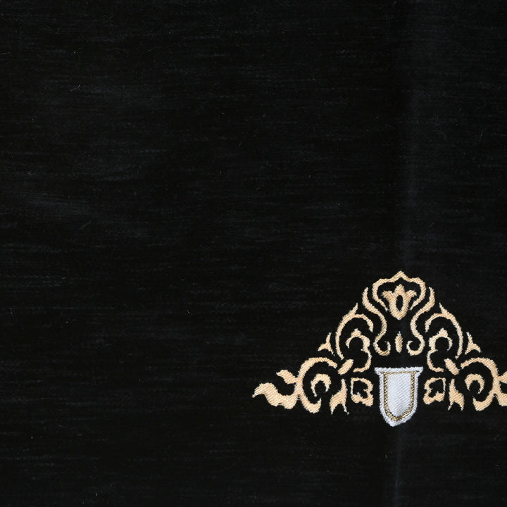 Black Solid Turkish Prayer Rug 2.5x4 FT