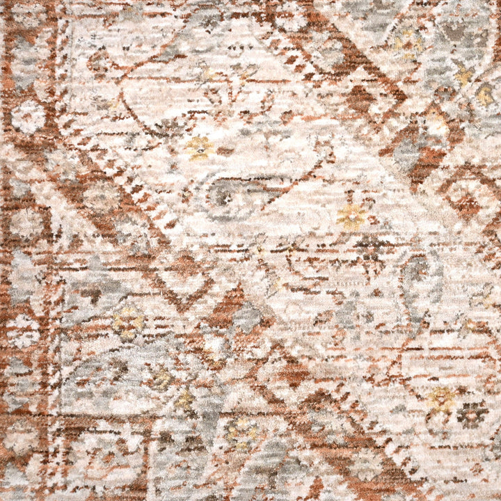 Beige Floral Turkish Rug 5x8 Ft