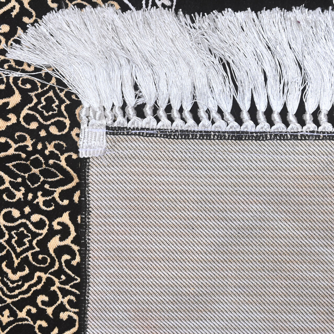 Black Solid Turkish Prayer Rug 2.5x4 FT