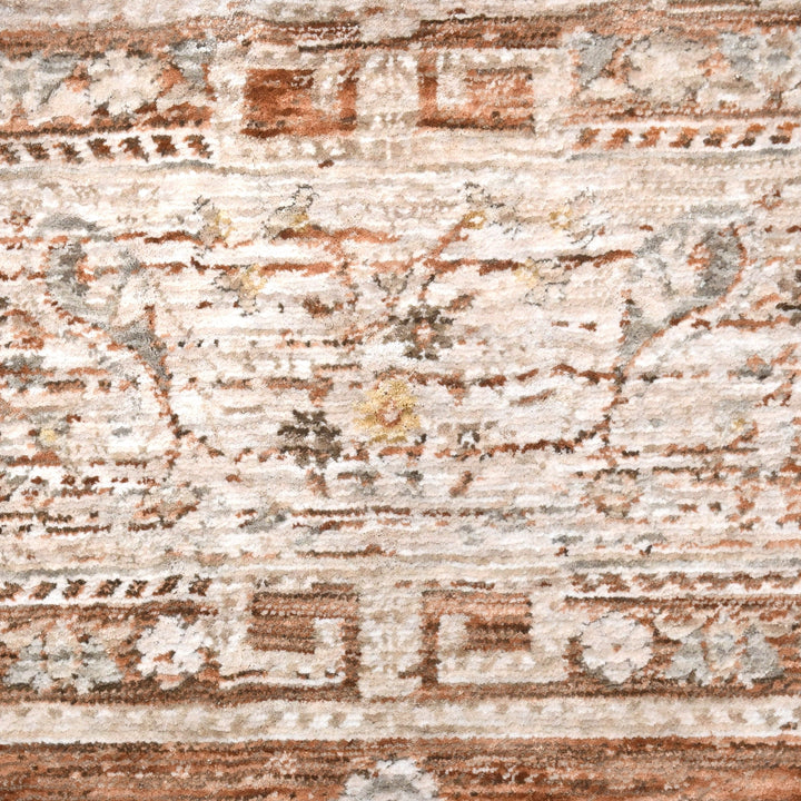 Beige Floral Turkish Rug 5x8 Ft