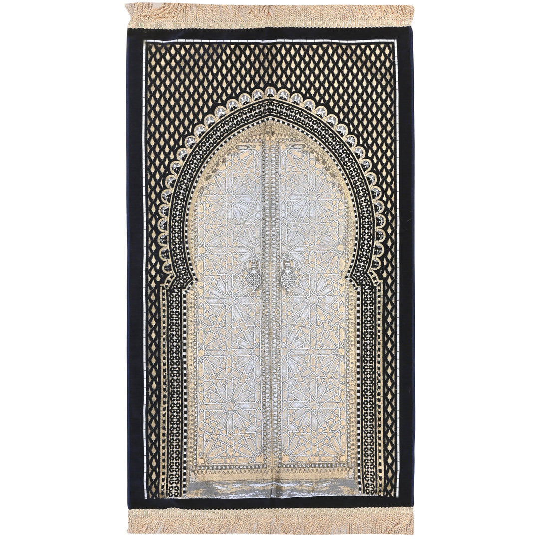 Black Lattice Turkish Prayer Rug 2.5x4 FT