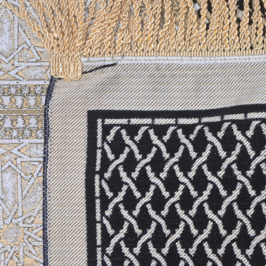 Black Lattice Turkish Prayer Rug 2.5x4 FT