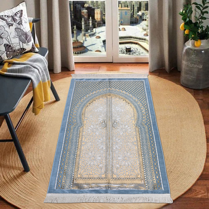 Blue Lattice Turkish Prayer Rug 2.5x4 FT