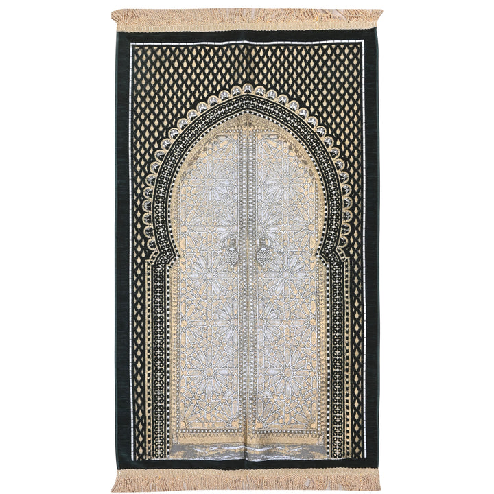 Black Teardrop Turkish Prayer Rug 2.5x4 FT