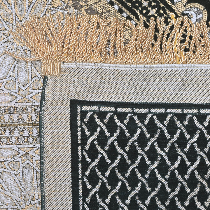 Black Teardrop Turkish Prayer Rug 2.5x4 FT