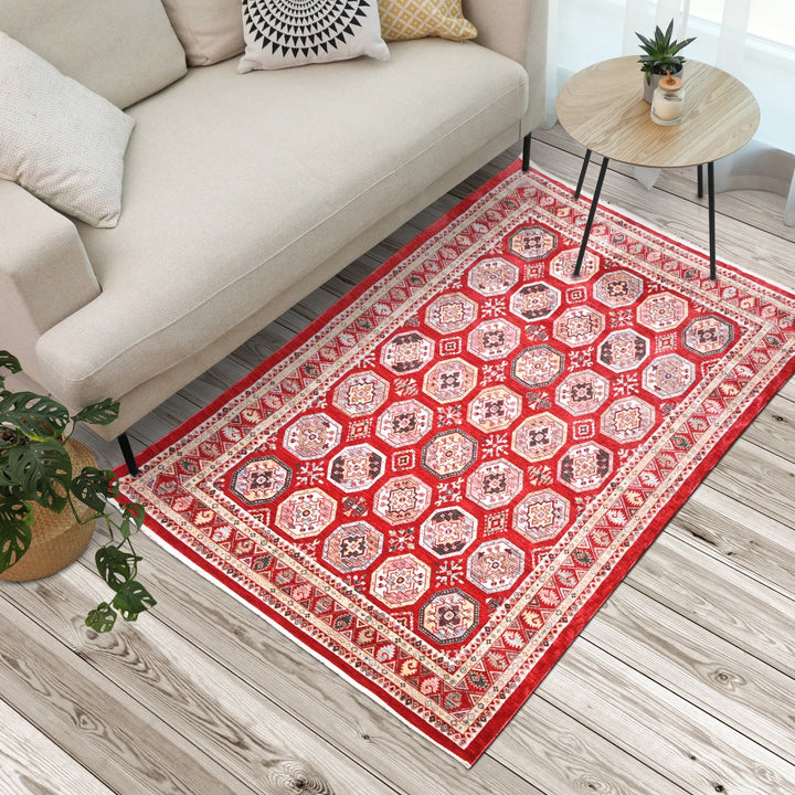 Red Traditional Turkish Rug 5x8 Ft