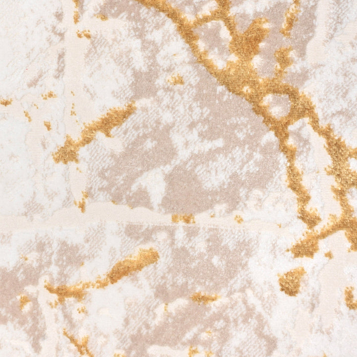 Off White Abstract Turkish Rug 3X5 Ft