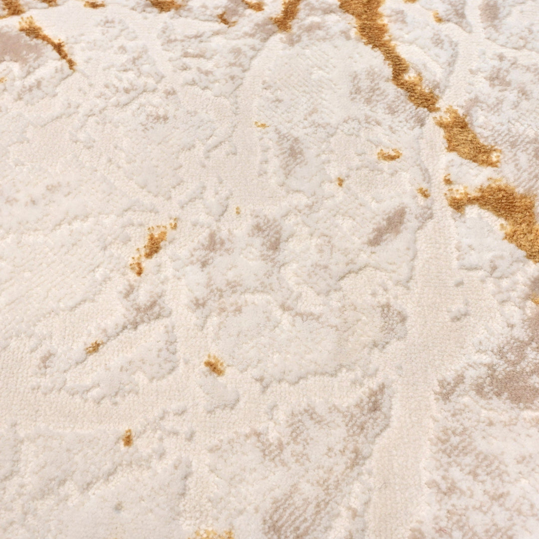 Off White Abstract Turkish Rug 3X5 Ft