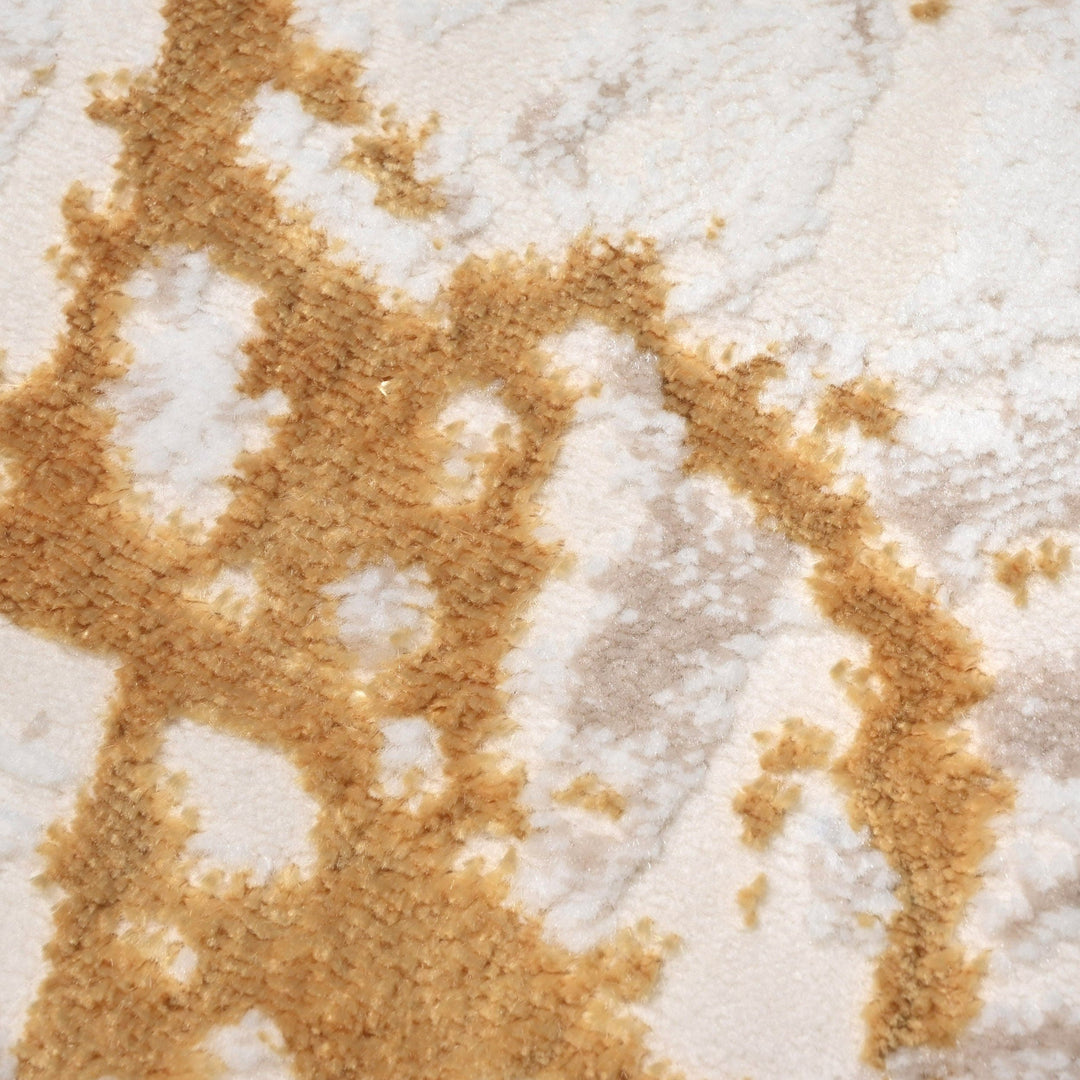 Off White Abstract Turkish Rug 3X5 Ft