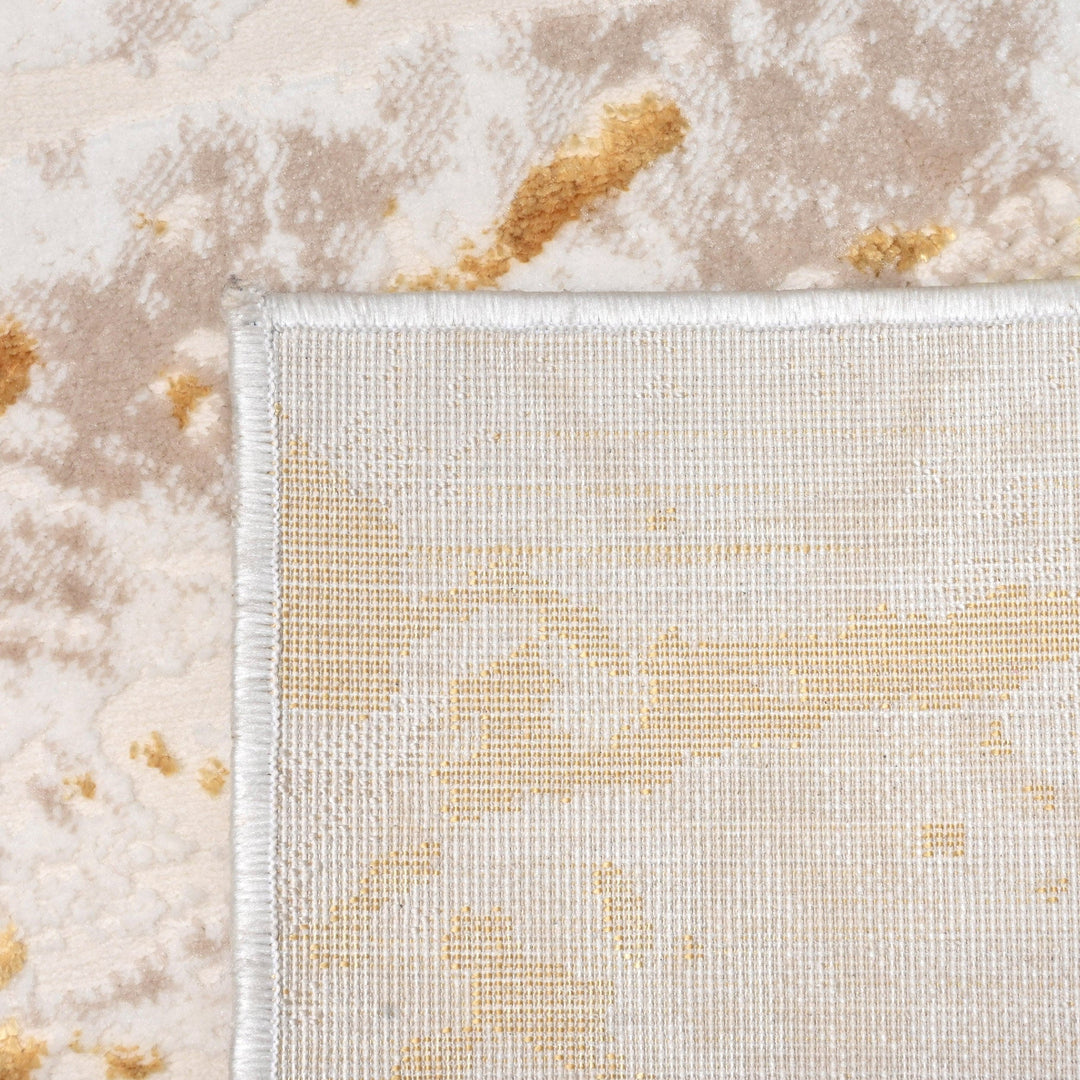 Off White Abstract Turkish Rug 3X5 Ft