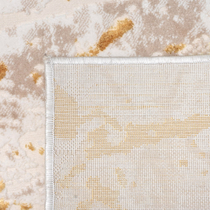 Off White Abstract Turkish Rug 3X5 Ft