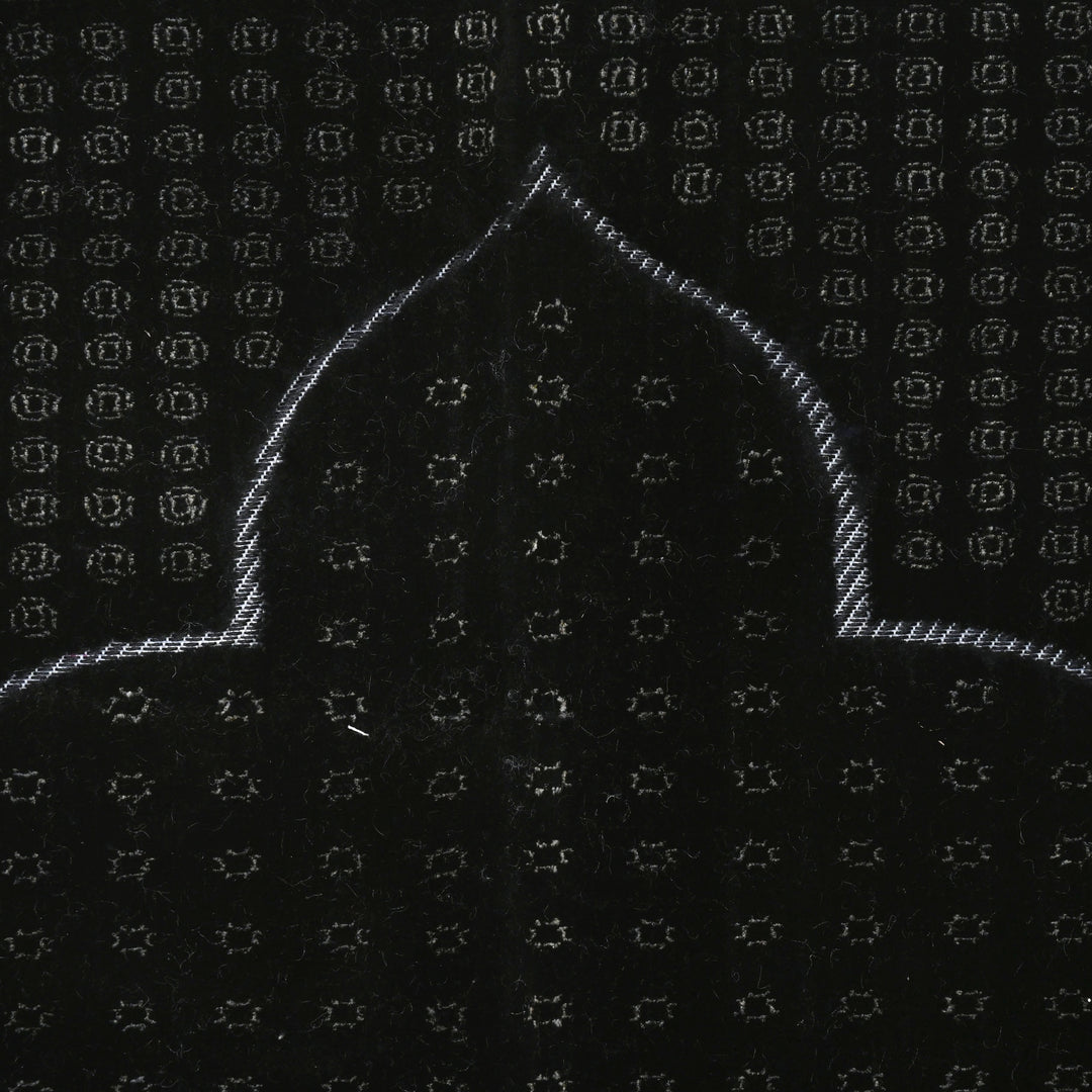 Black Silver Turkish Prayer Rug 2.5x4 FT