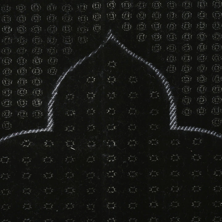 Black Silver Turkish Prayer Rug 2.5x4 FT