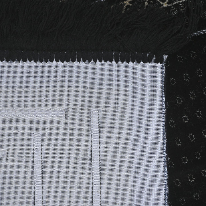 Black Silver Turkish Prayer Rug 2.5x4 FT