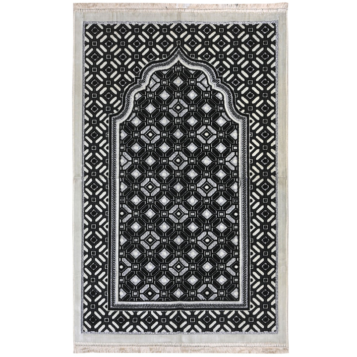 Black & White Turkish Prayer Rug 2.5x4 FT