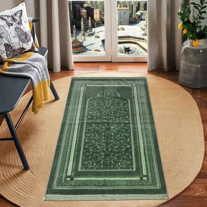 Green Olive Turkish Prayer Rug 2.5x4 FT