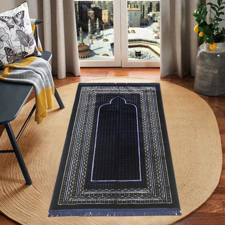 Navy Blue Turkish Prayer Rug 2.5x4 FT