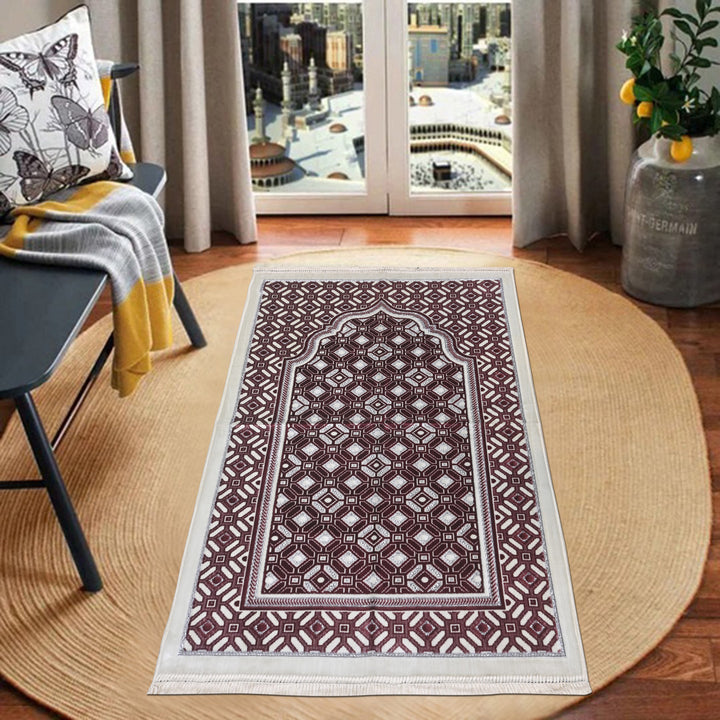 Burgundy Maroon Turkish Prayer Rug 2.5x4 FT