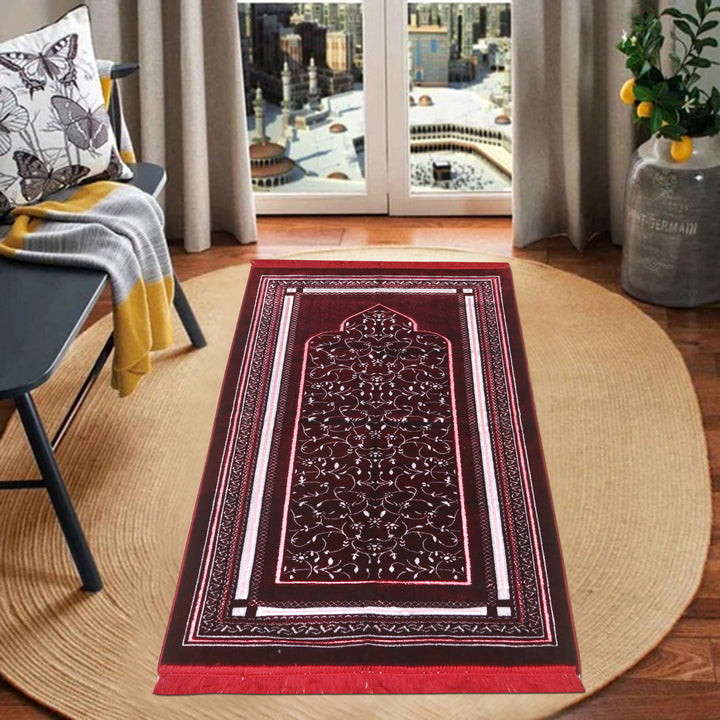 Burgundy Maroon Turkish Prayer Rug 2.5x4 FT