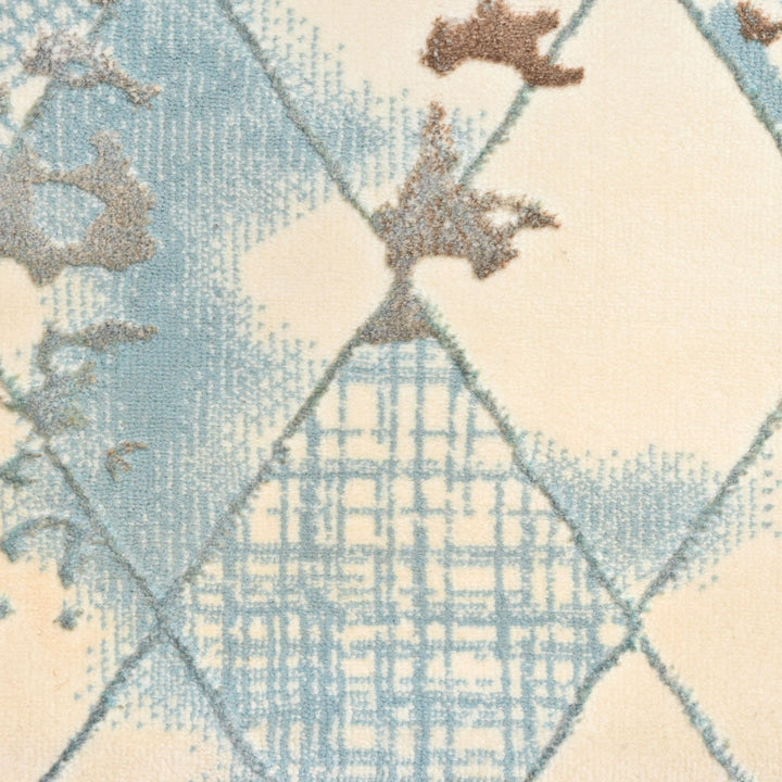 Sky Blue Geometric Turkish Rug 2.5x5 Ft