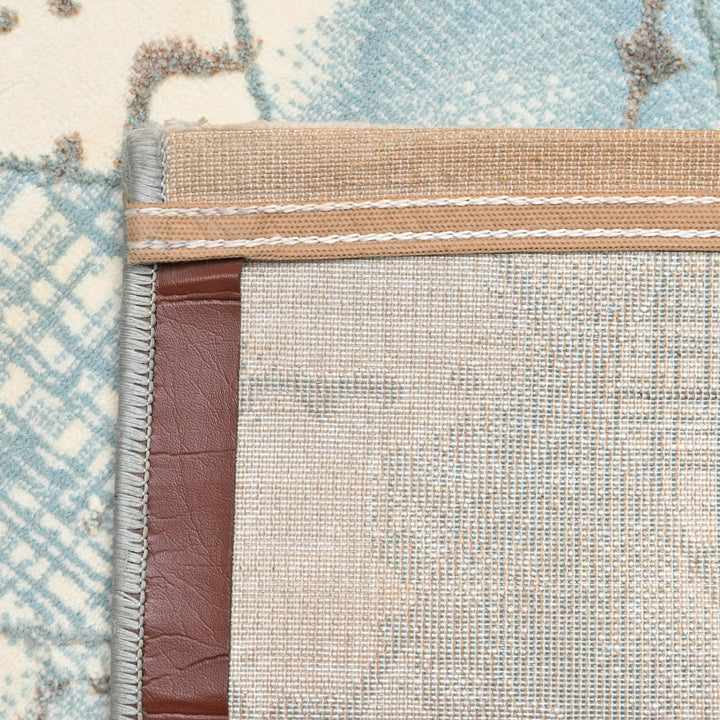 Sky Blue Geometric Turkish Rug 2.5x5 Ft