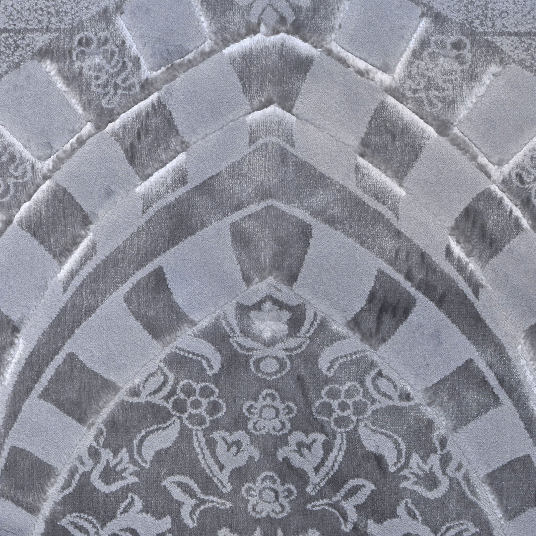 Silver Embossed Turkish Prayer Rug 2.5x4 FT